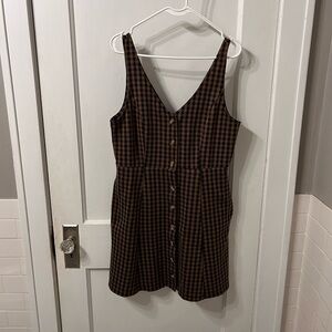 American Eagle Outfitters Plaid Button-Down Dress